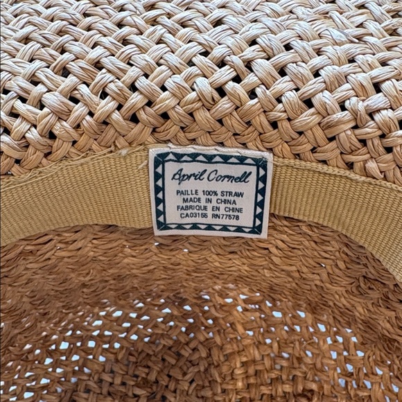 April Cornell Woven Straw Cloche Hat with Floral Trim - Brown - Picture 3 of 4